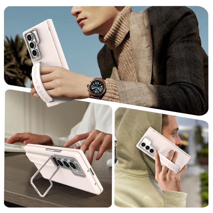 For Samsung Galaxy Z Fold7 Film Integrated Lens Frame Bracket Phone Case with Wristband