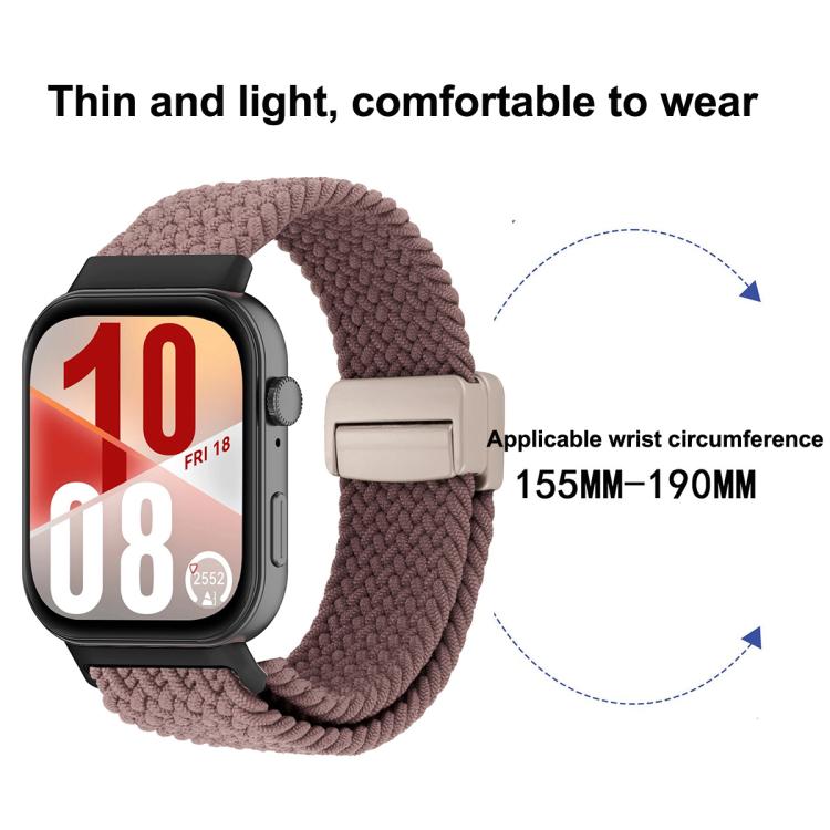 For Huawei Watch Fit 5 / Fit 5 Pro / Fit 4 Magnetic Buckle Loop Woven Watch Band