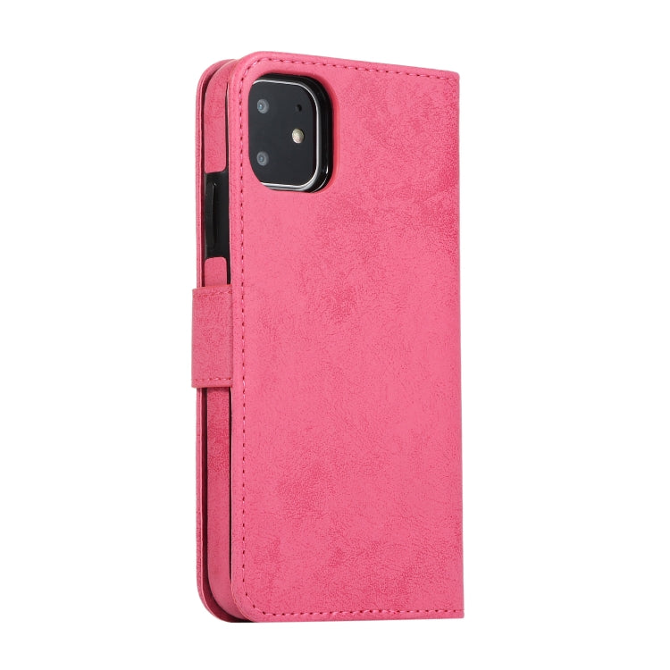 For iPhone 11 KLT888-2 Retro 2 in 1 Detachable Magnetic Horizontal Flip TPU + PU Leather Case with Holder & Card Slots & Photo Frame & Wallet
