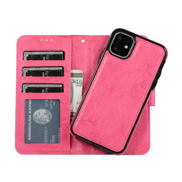 For iPhone 11 KLT888-2 Retro 2 in 1 Detachable Magnetic Horizontal Flip TPU + PU Leather Case with Holder & Card Slots & Photo Frame & Wallet