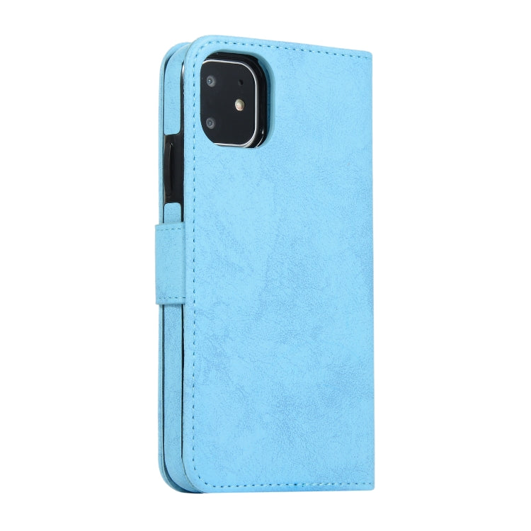 For iPhone 11 KLT888-2 Retro 2 in 1 Detachable Magnetic Horizontal Flip TPU + PU Leather Case with Holder & Card Slots & Photo Frame & Wallet