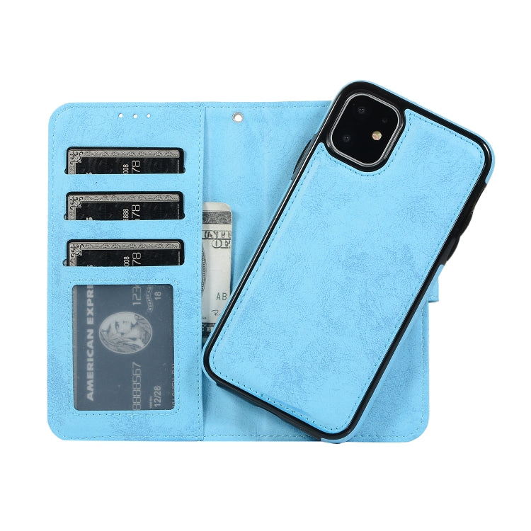 For iPhone 11 KLT888-2 Retro 2 in 1 Detachable Magnetic Horizontal Flip TPU + PU Leather Case with Holder & Card Slots & Photo Frame & Wallet