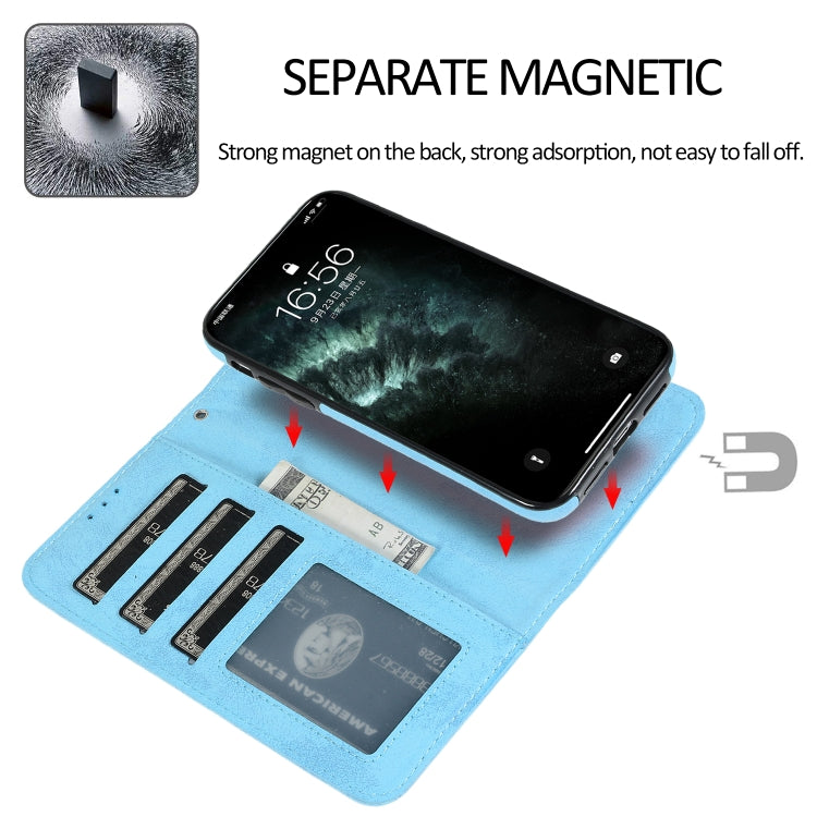 For iPhone 11 KLT888-2 Retro 2 in 1 Detachable Magnetic Horizontal Flip TPU + PU Leather Case with Holder & Card Slots & Photo Frame & Wallet