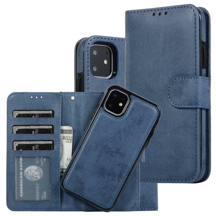 For iPhone 11 KLT888-2 Retro 2 in 1 Detachable Magnetic Horizontal Flip TPU + PU Leather Case with Holder & Card Slots & Photo Frame & Wallet