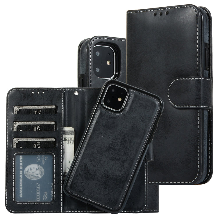 For iPhone 11 KLT888-2 Retro 2 in 1 Detachable Magnetic Horizontal Flip TPU + PU Leather Case with Holder & Card Slots & Photo Frame & Wallet