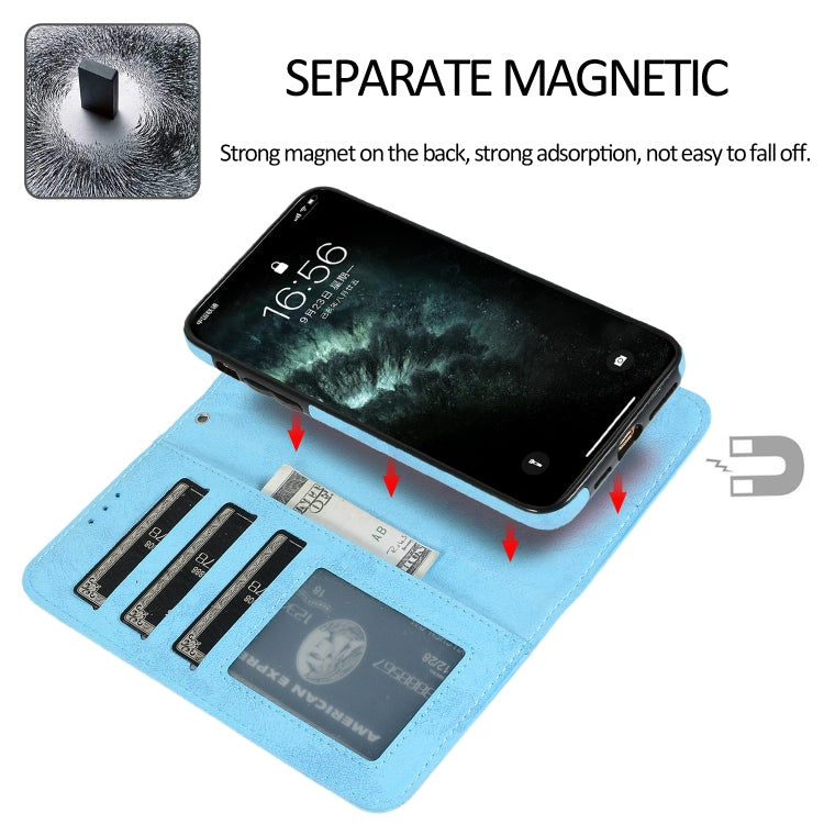 For iPhone 11 Pro KLT888-2 Retro 2 in 1 Detachable Magnetic Horizontal Flip TPU + PU Leather Case with Holder & Card Slots & Photo Frame & Wallet