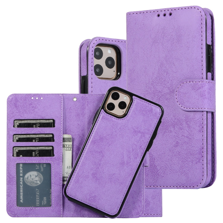 For iPhone 11 Pro KLT888-2 Retro 2 in 1 Detachable Magnetic Horizontal Flip TPU + PU Leather Case with Holder & Card Slots & Photo Frame & Wallet
