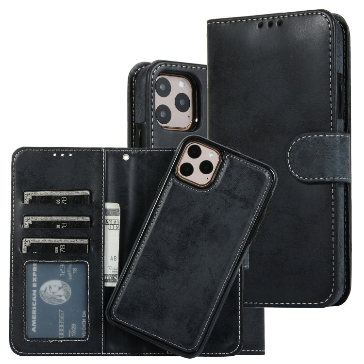 For iPhone 11 Pro KLT888-2 Retro 2 in 1 Detachable Magnetic Horizontal Flip TPU + PU Leather Case with Holder & Card Slots & Photo Frame & Wallet