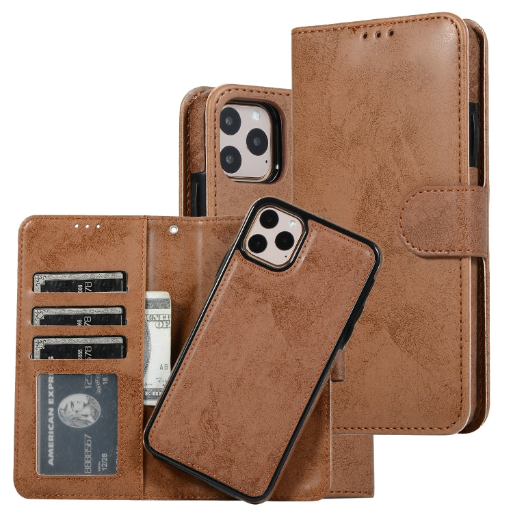 For iPhone 11 Pro KLT888-2 Retro 2 in 1 Detachable Magnetic Horizontal Flip TPU + PU Leather Case with Holder & Card Slots & Photo Frame & Wallet