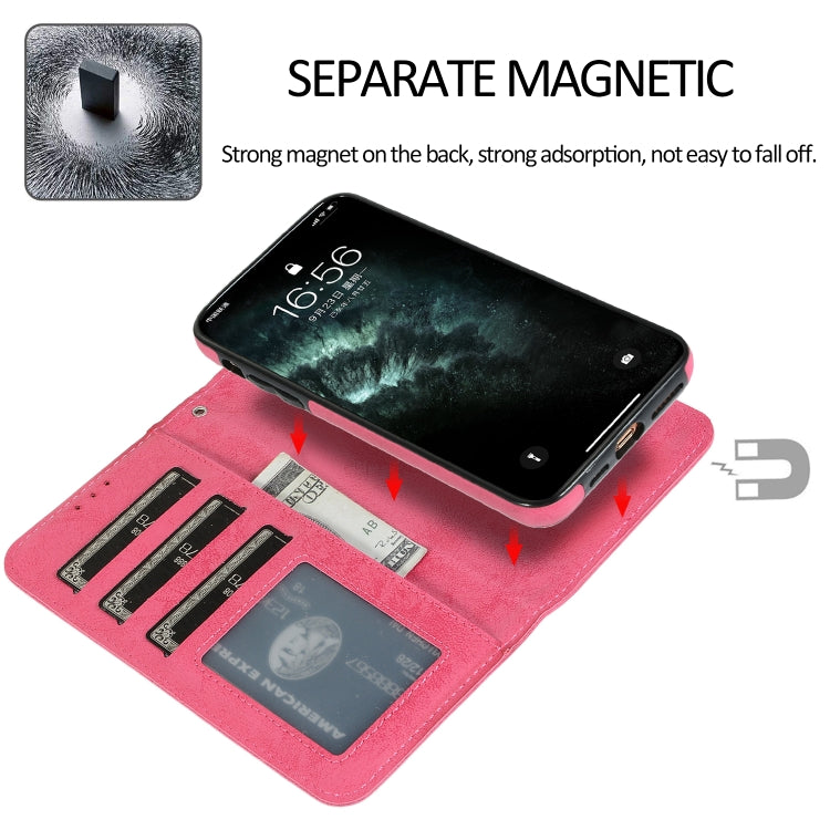 For iPhone 11 Pro Max KLT888-2 Retro 2 in 1 Detachable Magnetic Horizontal Flip TPU + PU Leather Case with Holder & Card Slots & Photo Frame & Wallet