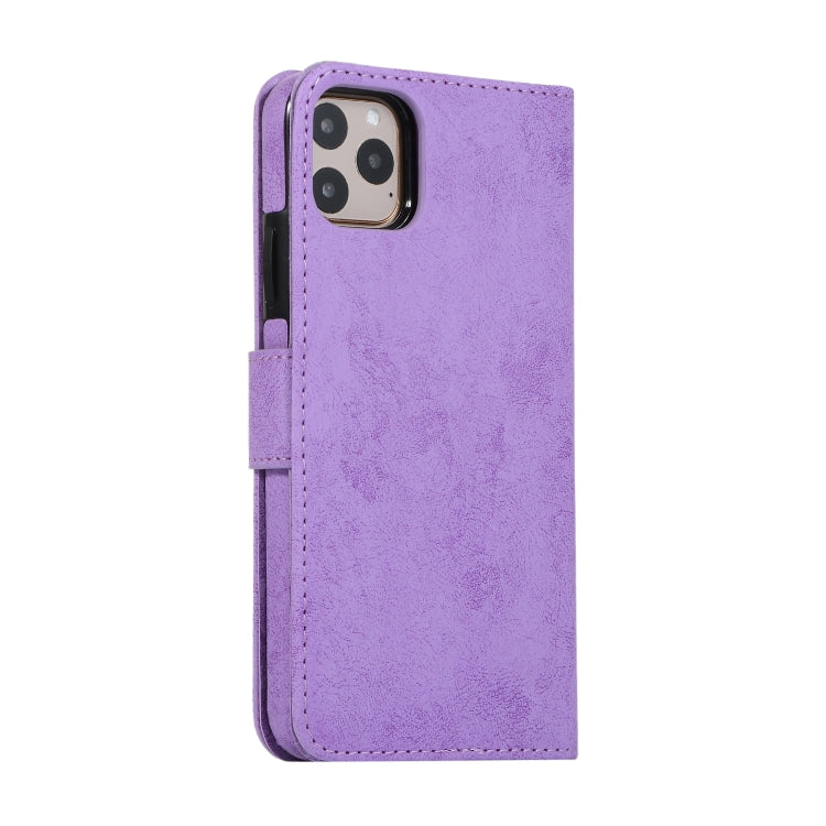 For iPhone 11 Pro Max KLT888-2 Retro 2 in 1 Detachable Magnetic Horizontal Flip TPU + PU Leather Case with Holder & Card Slots & Photo Frame & Wallet