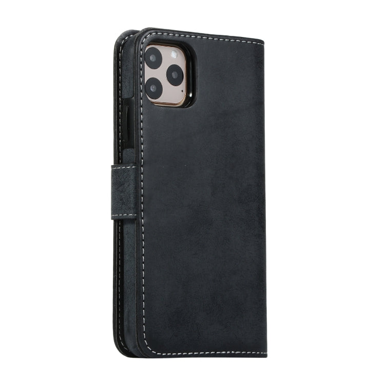 For iPhone 11 Pro Max KLT888-2 Retro 2 in 1 Detachable Magnetic Horizontal Flip TPU + PU Leather Case with Holder & Card Slots & Photo Frame & Wallet
