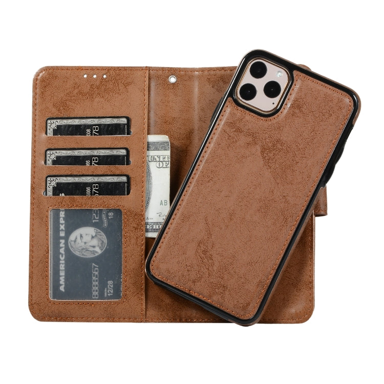 For iPhone 11 Pro Max KLT888-2 Retro 2 in 1 Detachable Magnetic Horizontal Flip TPU + PU Leather Case with Holder & Card Slots & Photo Frame & Wallet