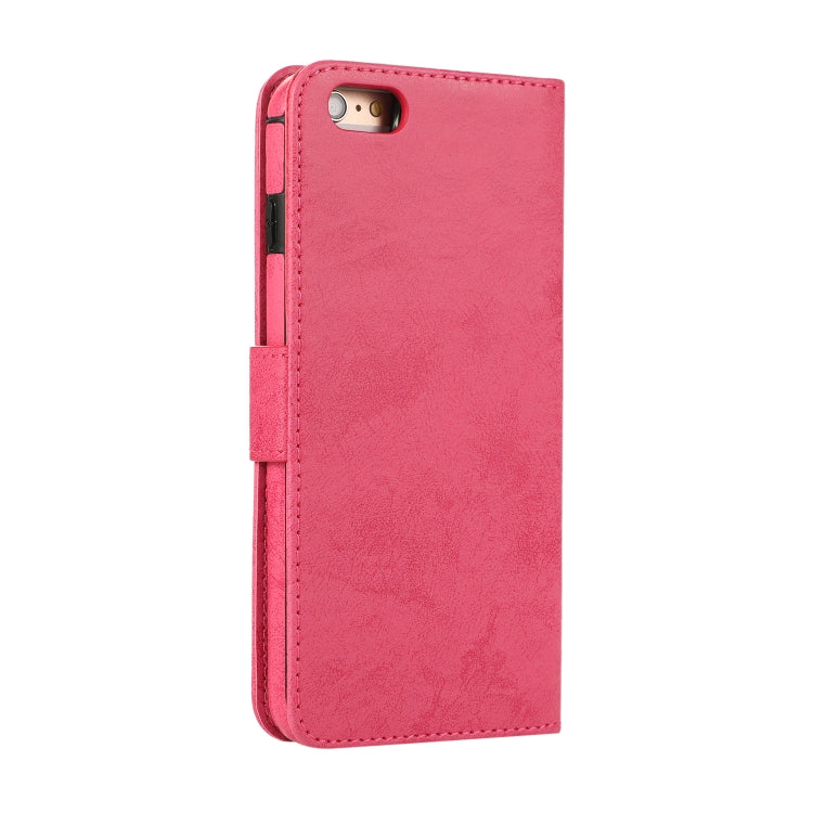 For iPhone 6 KLT888-2 Retro 2 in 1 Detachable Magnetic Horizontal Flip TPU + PU Leather Case with Holder & Card Slots & Photo Frame & Wallet