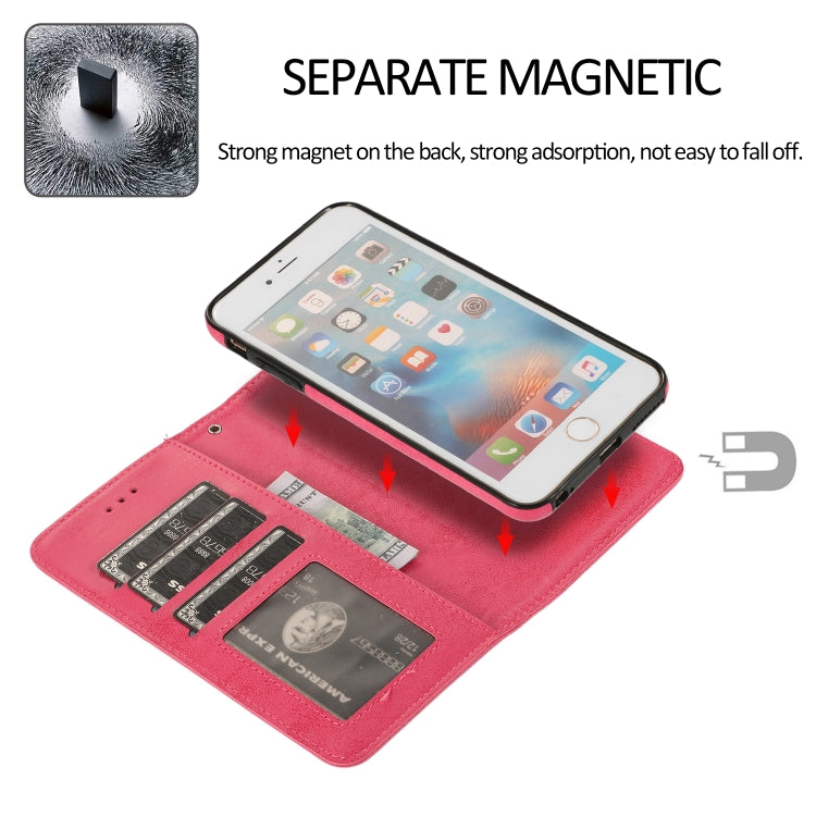 For iPhone 6 KLT888-2 Retro 2 in 1 Detachable Magnetic Horizontal Flip TPU + PU Leather Case with Holder & Card Slots & Photo Frame & Wallet
