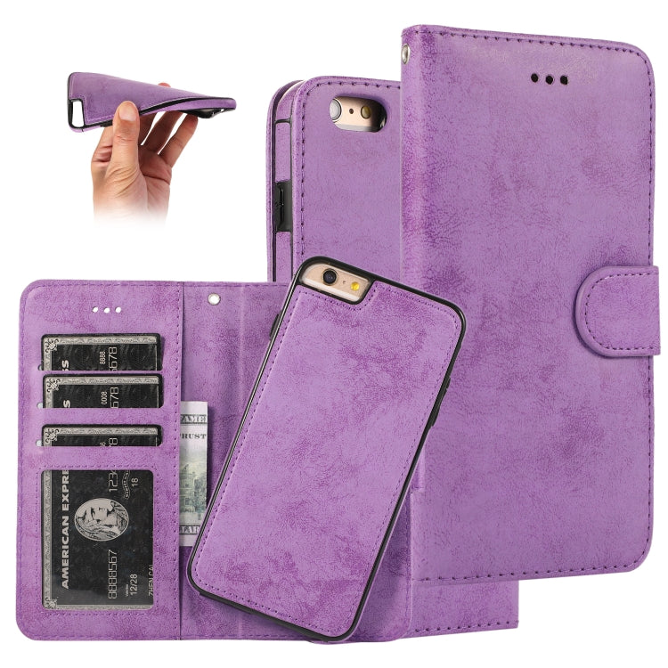 For iPhone 6 KLT888-2 Retro 2 in 1 Detachable Magnetic Horizontal Flip TPU + PU Leather Case with Holder & Card Slots & Photo Frame & Wallet