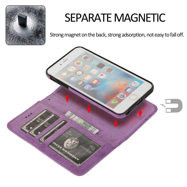 For iPhone 6 KLT888-2 Retro 2 in 1 Detachable Magnetic Horizontal Flip TPU + PU Leather Case with Holder & Card Slots & Photo Frame & Wallet