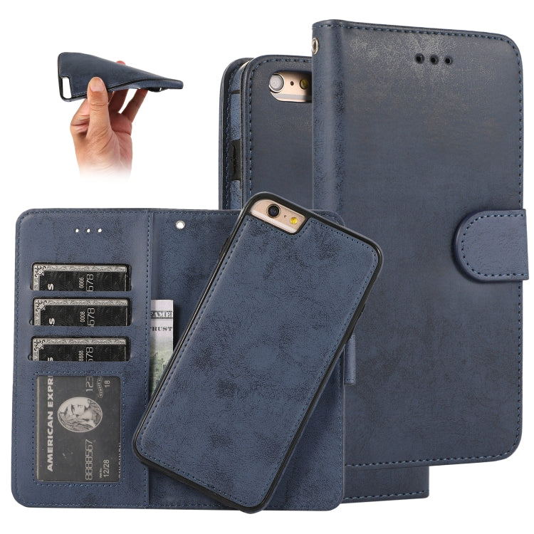For iPhone 6 KLT888-2 Retro 2 in 1 Detachable Magnetic Horizontal Flip TPU + PU Leather Case with Holder & Card Slots & Photo Frame & Wallet