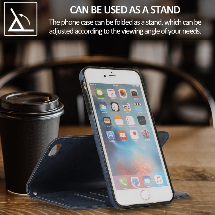 For iPhone 6 KLT888-2 Retro 2 in 1 Detachable Magnetic Horizontal Flip TPU + PU Leather Case with Holder & Card Slots & Photo Frame & Wallet