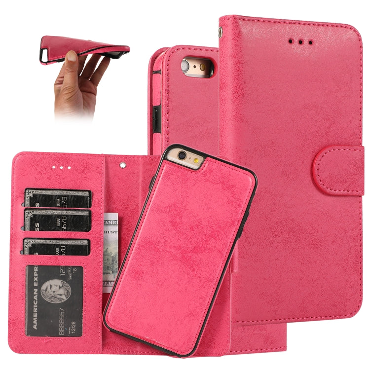 For iPhone 6 Plus KLT888-2 Retro 2 in 1 Detachable Magnetic Horizontal Flip TPU + PU Leather Case with Holder & Card Slots & Photo Frame & Wallet