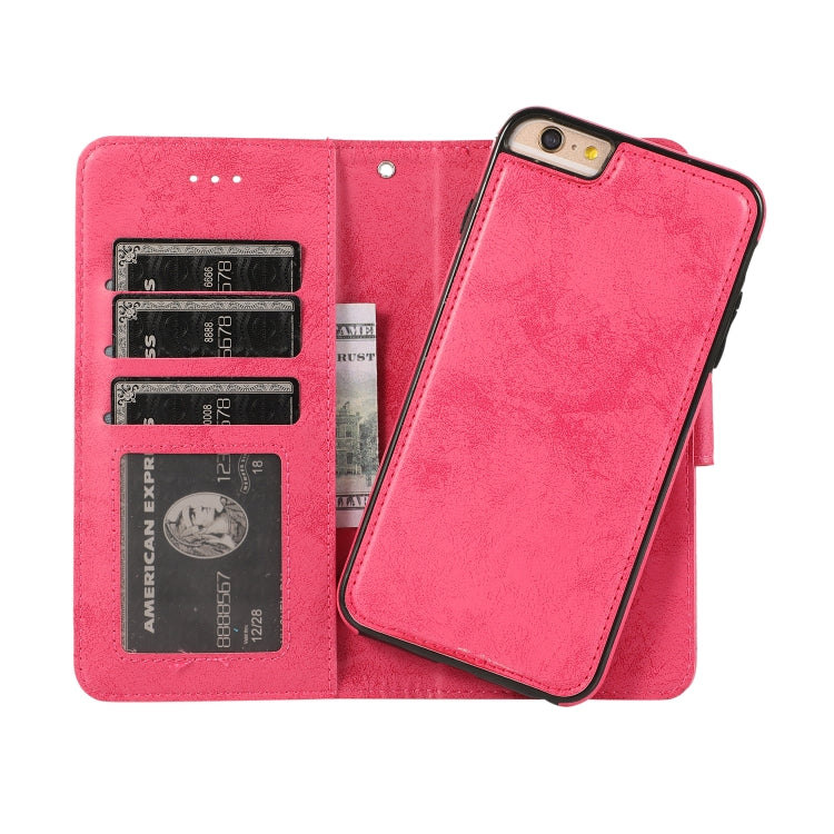 For iPhone 6 Plus KLT888-2 Retro 2 in 1 Detachable Magnetic Horizontal Flip TPU + PU Leather Case with Holder & Card Slots & Photo Frame & Wallet