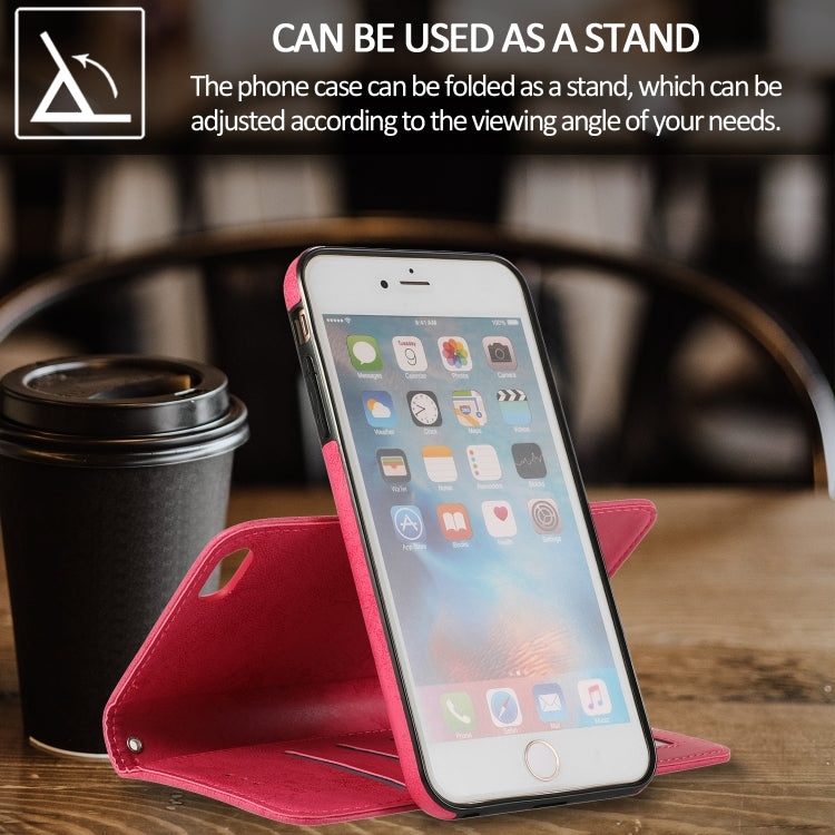 For iPhone 6 Plus KLT888-2 Retro 2 in 1 Detachable Magnetic Horizontal Flip TPU + PU Leather Case with Holder & Card Slots & Photo Frame & Wallet