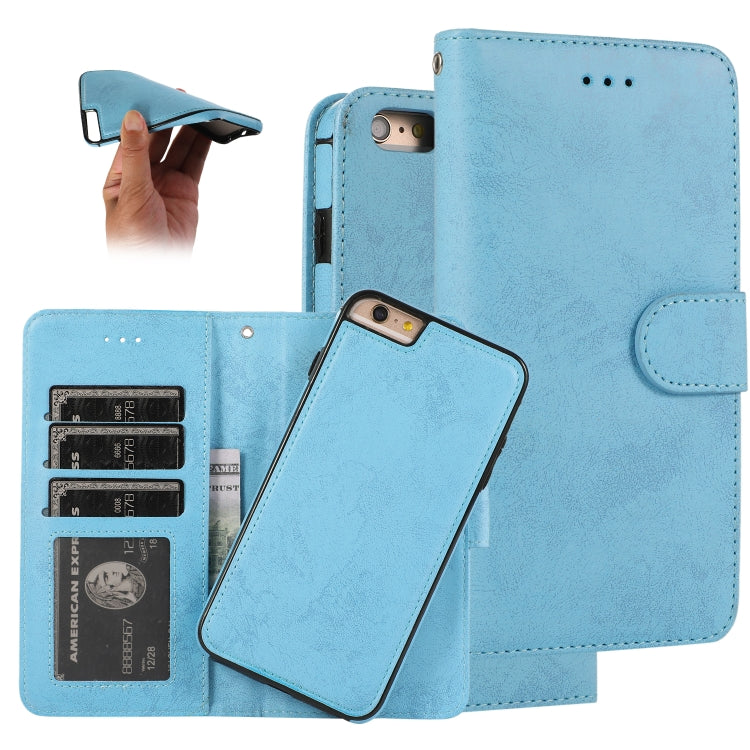 For iPhone 6 Plus KLT888-2 Retro 2 in 1 Detachable Magnetic Horizontal Flip TPU + PU Leather Case with Holder & Card Slots & Photo Frame & Wallet