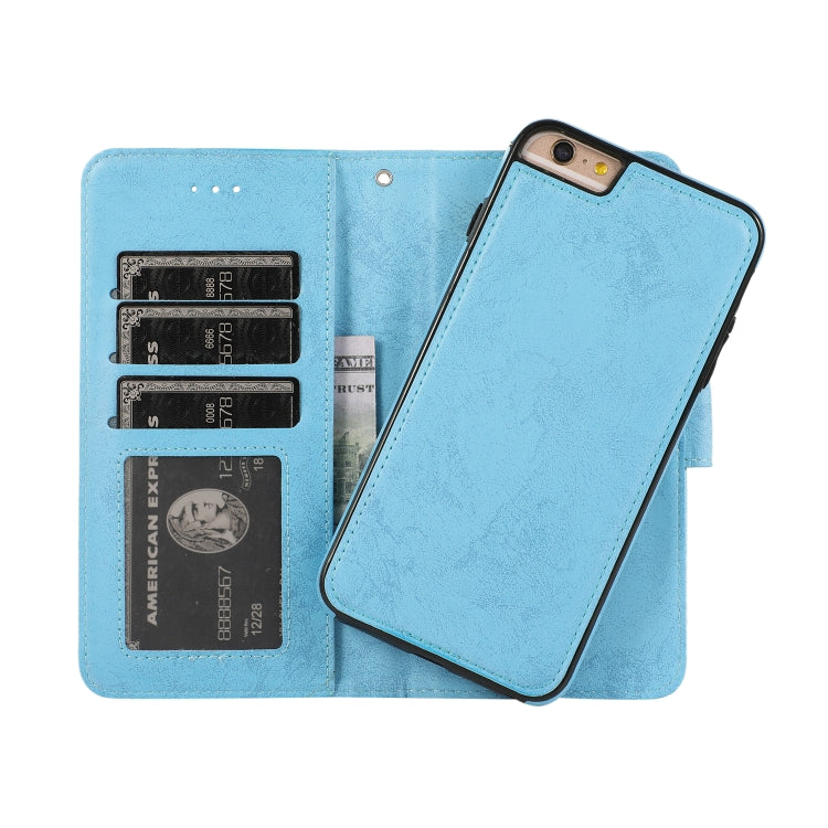 For iPhone 6 Plus KLT888-2 Retro 2 in 1 Detachable Magnetic Horizontal Flip TPU + PU Leather Case with Holder & Card Slots & Photo Frame & Wallet
