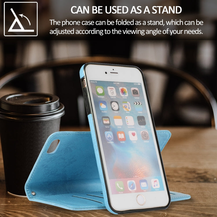 For iPhone 6 Plus KLT888-2 Retro 2 in 1 Detachable Magnetic Horizontal Flip TPU + PU Leather Case with Holder & Card Slots & Photo Frame & Wallet