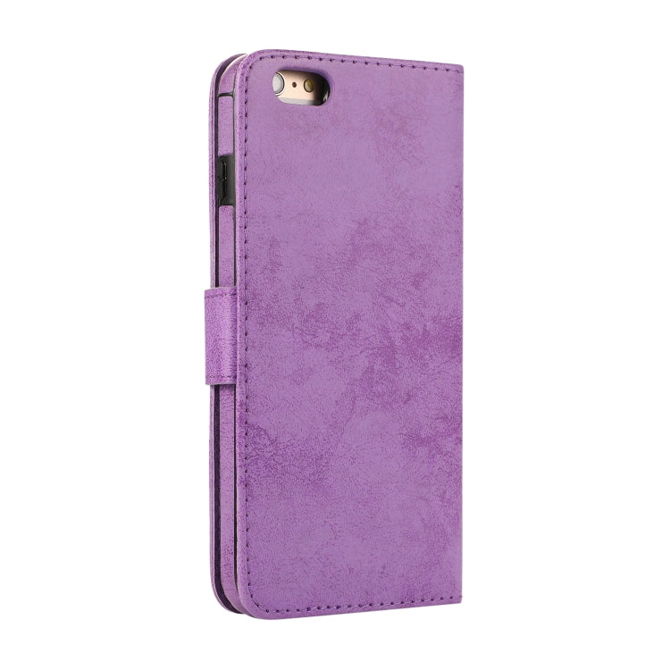 For iPhone 6 Plus KLT888-2 Retro 2 in 1 Detachable Magnetic Horizontal Flip TPU + PU Leather Case with Holder & Card Slots & Photo Frame & Wallet