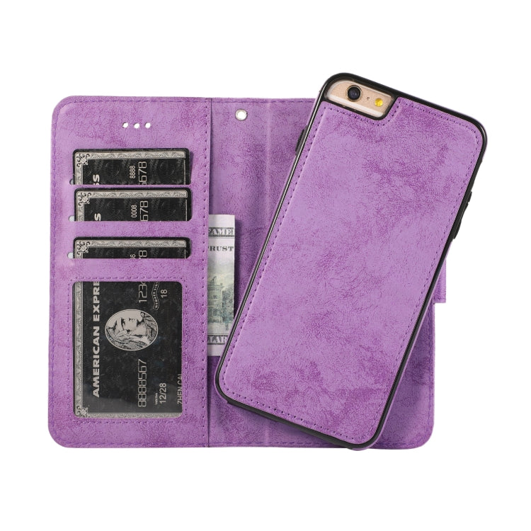 For iPhone 6 Plus KLT888-2 Retro 2 in 1 Detachable Magnetic Horizontal Flip TPU + PU Leather Case with Holder & Card Slots & Photo Frame & Wallet