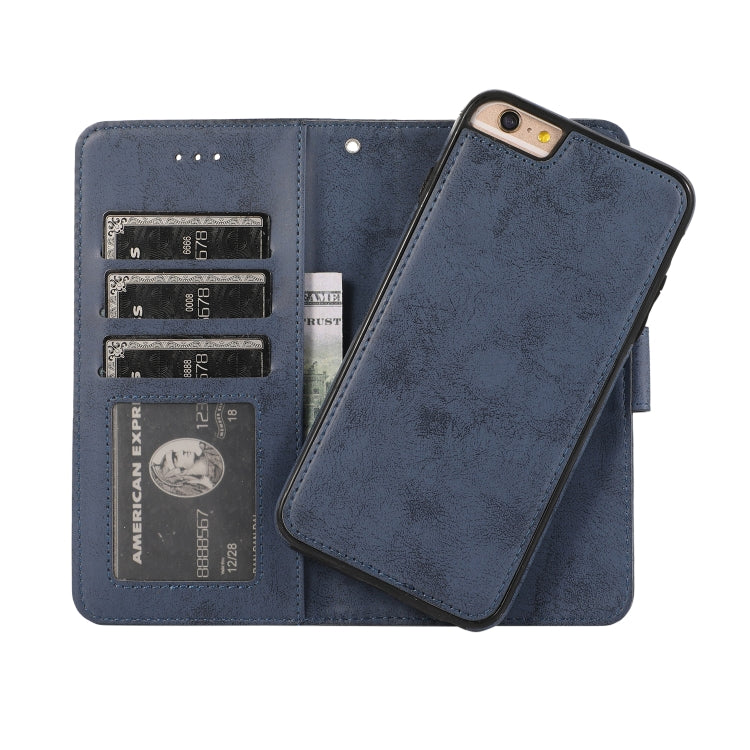 For iPhone 6 Plus KLT888-2 Retro 2 in 1 Detachable Magnetic Horizontal Flip TPU + PU Leather Case with Holder & Card Slots & Photo Frame & Wallet