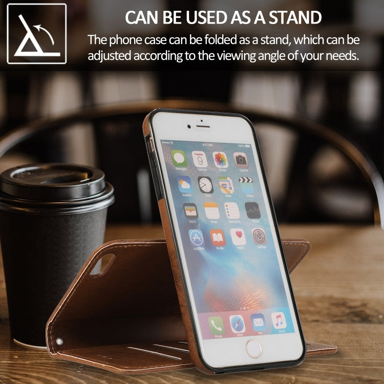 For iPhone 6 Plus KLT888-2 Retro 2 in 1 Detachable Magnetic Horizontal Flip TPU + PU Leather Case with Holder & Card Slots & Photo Frame & Wallet