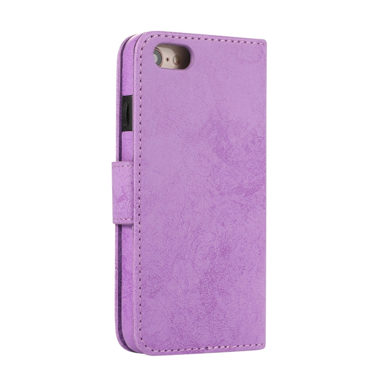 For iPhone SE 2022 / SE 2020 / 8 / 7 KLT888-2 Retro 2 in 1 Detachable Magnetic Horizontal Flip TPU + PU Leather Case with Holder & Card Slots & Photo Frame & Wallet