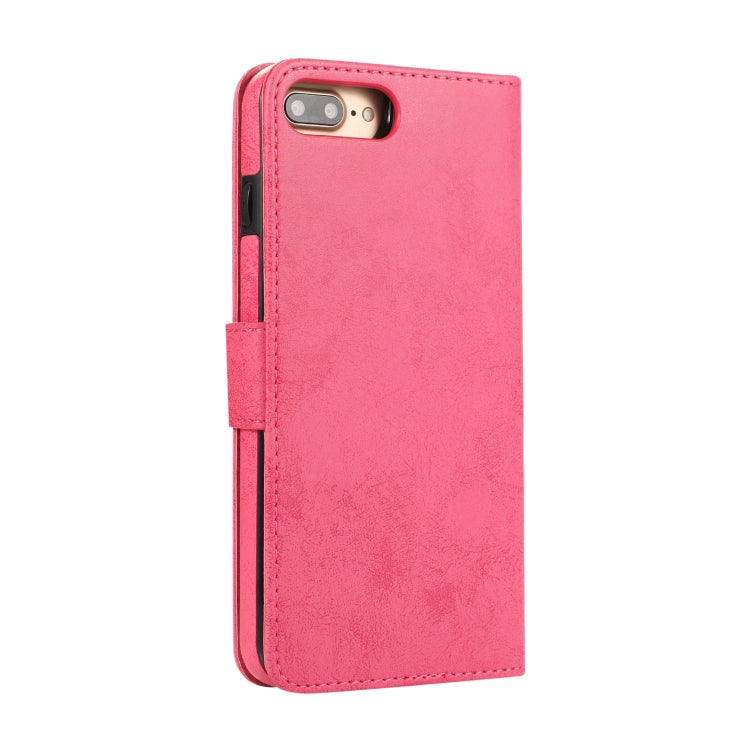 For iPhone 8 Plus / 7 Plus KLT888-2 Retro 2 in 1 Detachable Magnetic Horizontal Flip TPU + PU Leather Case with Holder & Card Slots & Photo Frame & Wallet