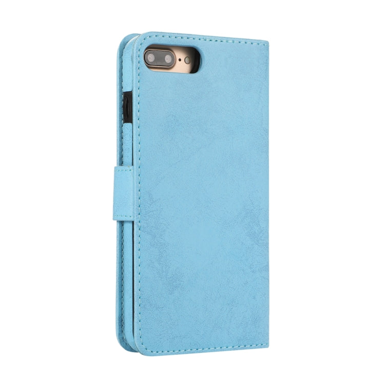 For iPhone 8 Plus / 7 Plus KLT888-2 Retro 2 in 1 Detachable Magnetic Horizontal Flip TPU + PU Leather Case with Holder & Card Slots & Photo Frame & Wallet