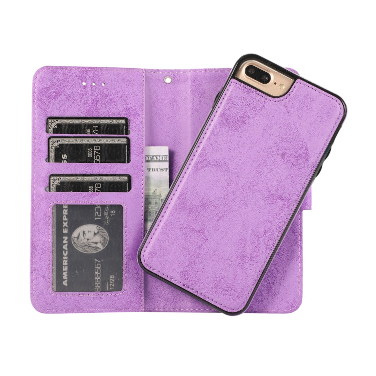 For iPhone 8 Plus / 7 Plus KLT888-2 Retro 2 in 1 Detachable Magnetic Horizontal Flip TPU + PU Leather Case with Holder & Card Slots & Photo Frame & Wallet