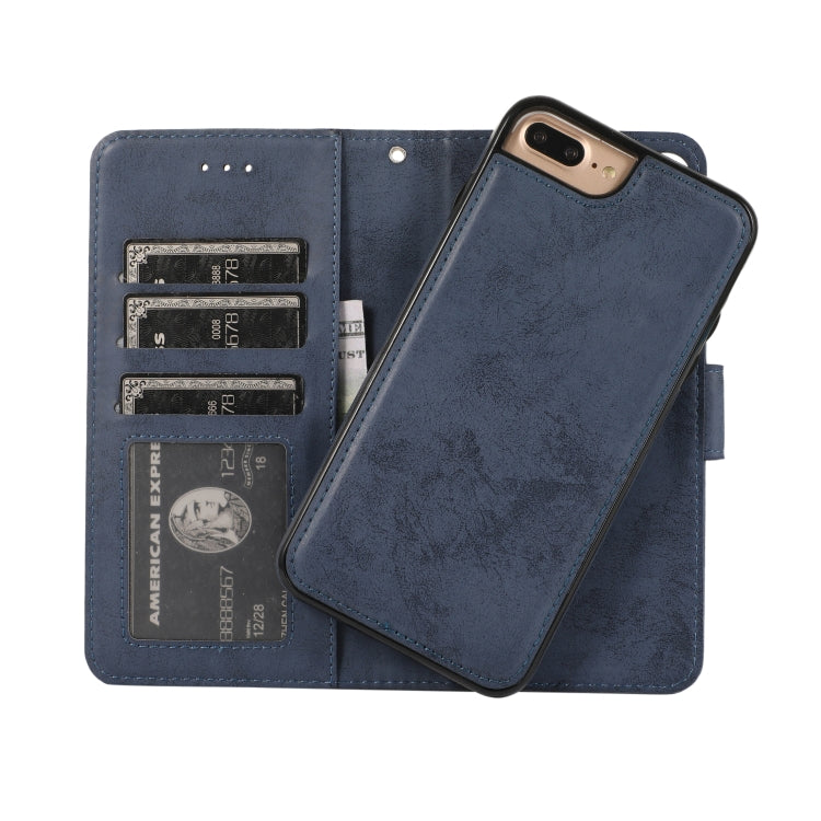 For iPhone 8 Plus / 7 Plus KLT888-2 Retro 2 in 1 Detachable Magnetic Horizontal Flip TPU + PU Leather Case with Holder & Card Slots & Photo Frame & Wallet
