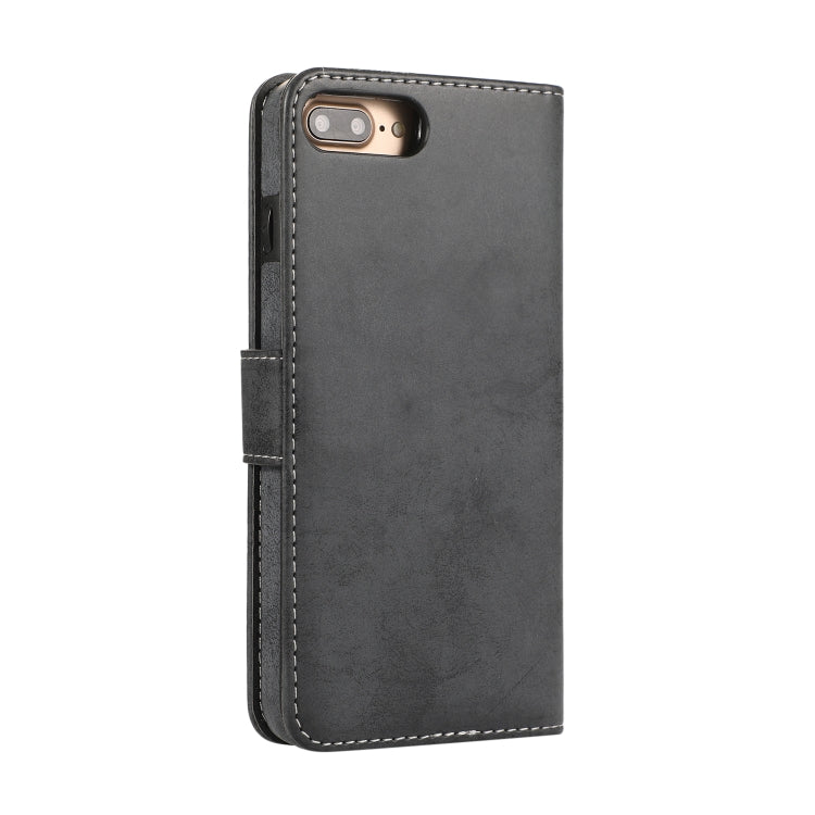 For iPhone 8 Plus / 7 Plus KLT888-2 Retro 2 in 1 Detachable Magnetic Horizontal Flip TPU + PU Leather Case with Holder & Card Slots & Photo Frame & Wallet