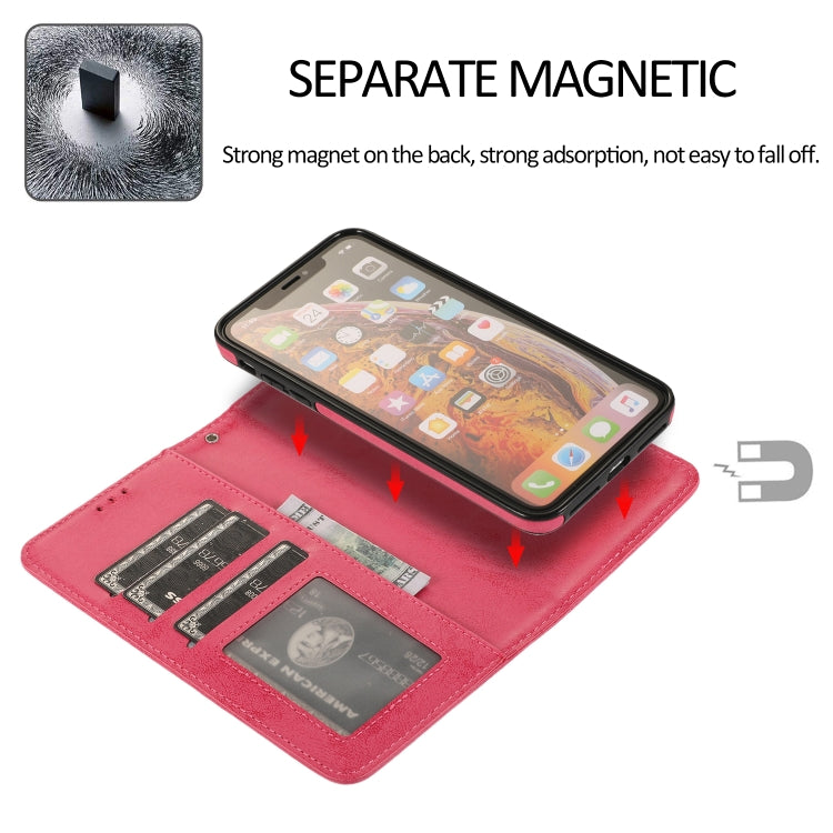 For iPhone X / XS KLT888-2 Retro 2 in 1 Detachable Magnetic Horizontal Flip TPU + PU Leather Case with Holder & Card Slots & Photo Frame & Wallet