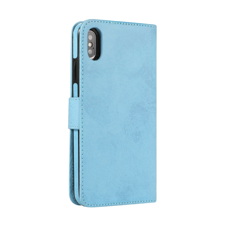 For iPhone X / XS KLT888-2 Retro 2 in 1 Detachable Magnetic Horizontal Flip TPU + PU Leather Case with Holder & Card Slots & Photo Frame & Wallet