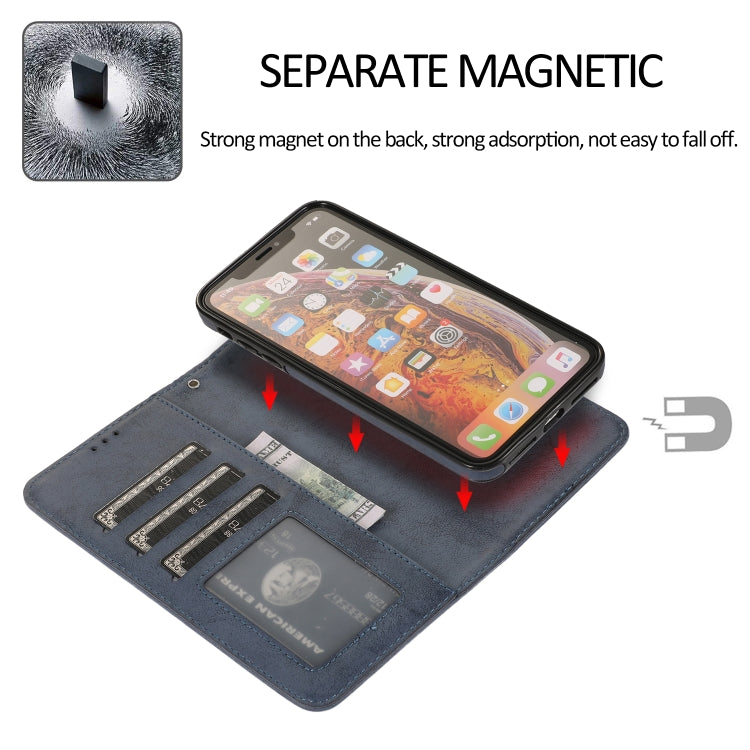 For iPhone X / XS KLT888-2 Retro 2 in 1 Detachable Magnetic Horizontal Flip TPU + PU Leather Case with Holder & Card Slots & Photo Frame & Wallet
