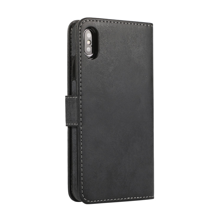 For iPhone X / XS KLT888-2 Retro 2 in 1 Detachable Magnetic Horizontal Flip TPU + PU Leather Case with Holder & Card Slots & Photo Frame & Wallet