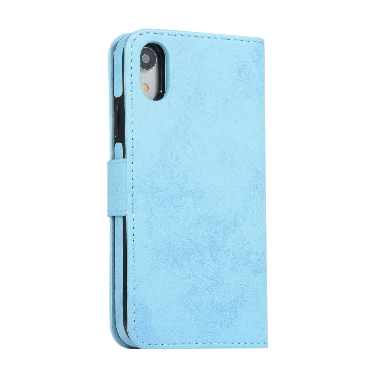 For iPhone XR KLT888-2 Retro 2 in 1 Detachable Magnetic Horizontal Flip TPU + PU Leather Case with Holder & Card Slots & Photo Frame & Wallet