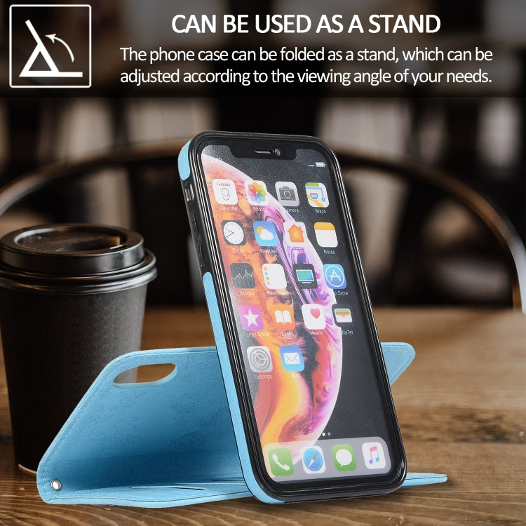 For iPhone XR KLT888-2 Retro 2 in 1 Detachable Magnetic Horizontal Flip TPU + PU Leather Case with Holder & Card Slots & Photo Frame & Wallet