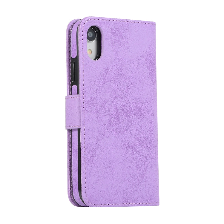 For iPhone XR KLT888-2 Retro 2 in 1 Detachable Magnetic Horizontal Flip TPU + PU Leather Case with Holder & Card Slots & Photo Frame & Wallet