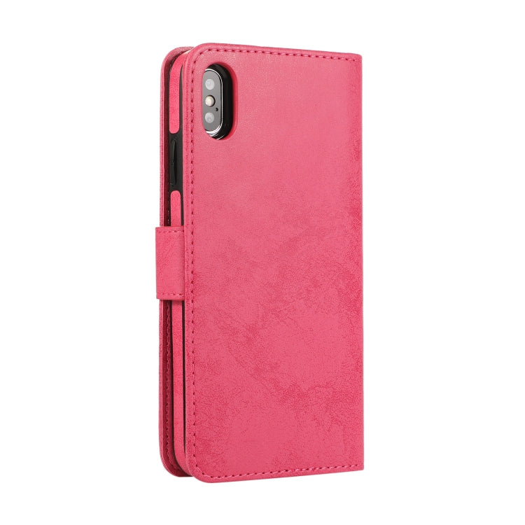 For iPhone XS Max KLT888-2 Retro 2 in 1 Detachable Magnetic Horizontal Flip TPU + PU Leather Case with Holder & Card Slots & Photo Frame & Wallet