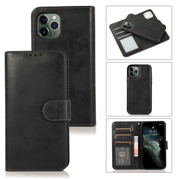 For iPhone 12 mini KLT888-2 Retro 2 in 1 Detachable Magnetic Horizontal Flip TPU + PU Leather Case with Holder & Card Slots & Photo Frame & Wallet