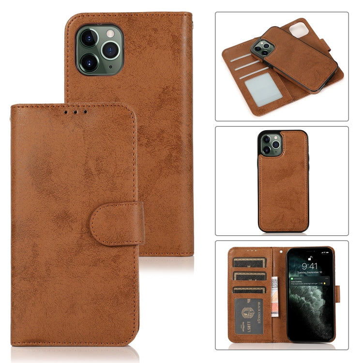 For iPhone 12 mini KLT888-2 Retro 2 in 1 Detachable Magnetic Horizontal Flip TPU + PU Leather Case with Holder & Card Slots & Photo Frame & Wallet