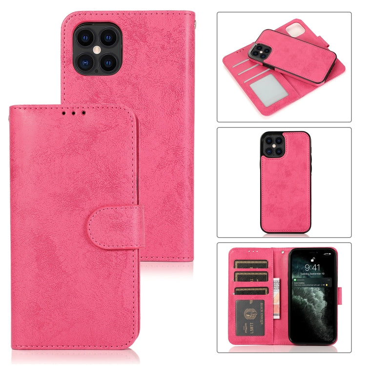 For iPhone 12 / 12 Pro KLT888-2 Retro 2 in 1 Detachable Magnetic Horizontal Flip TPU + PU Leather Case with Holder & Card Slots & Photo Frame & Wallet